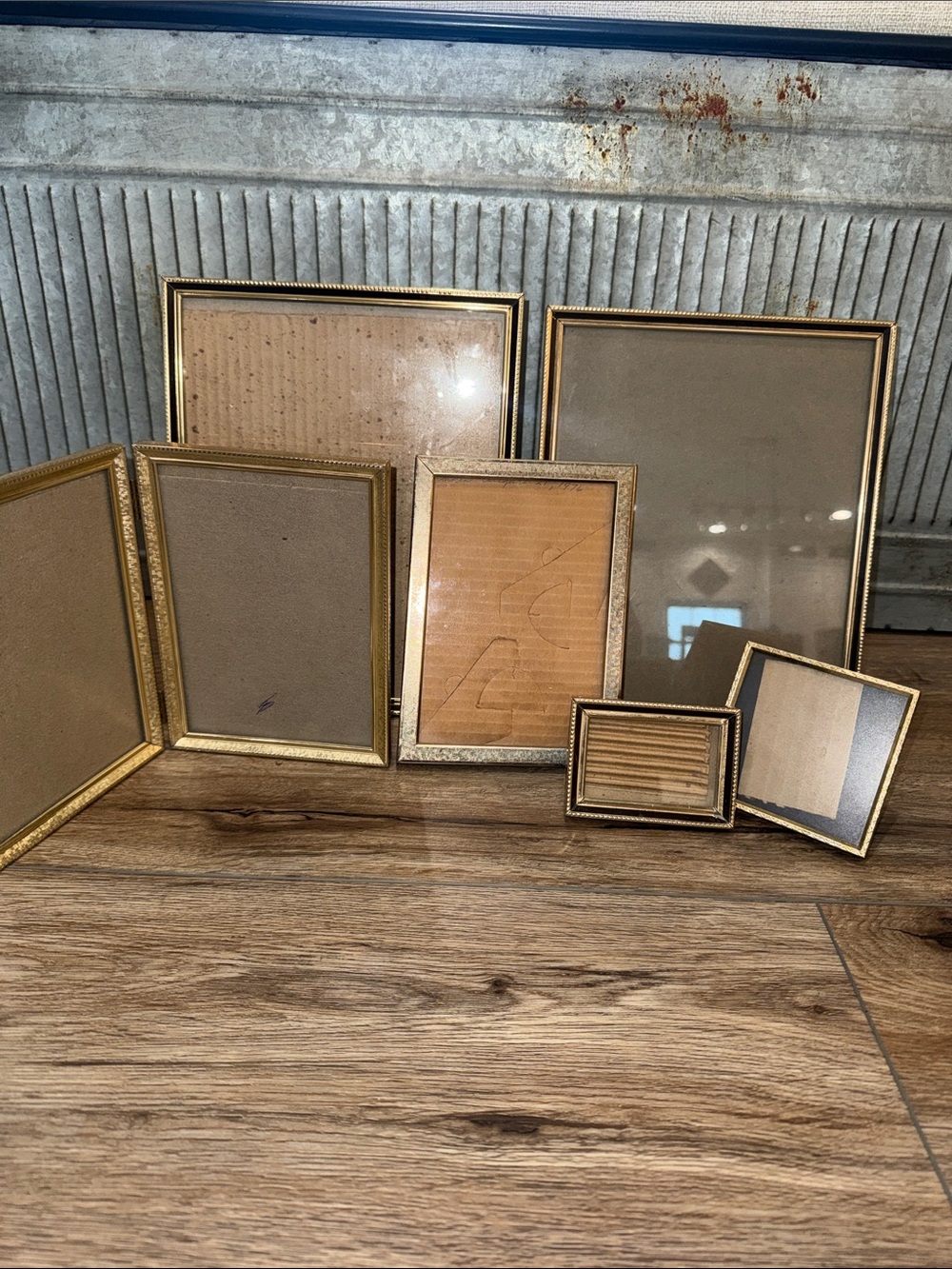 Vintage Brass Gold Accent Multi-Frame Set - Elegant Home Accents